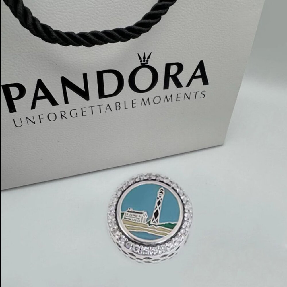 Pandora Cape Lookout Lighthouse Exclusive Charm Bead Travel Charm S925 Silver